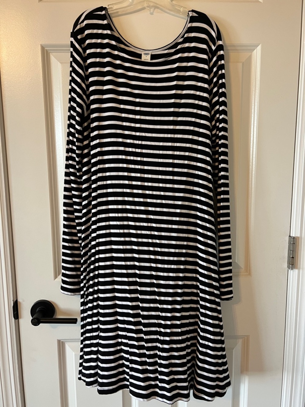 Old Navy Black and White Striped Midi Dress